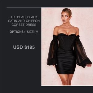 Beautiful black corset house of CB dress. Size medium.